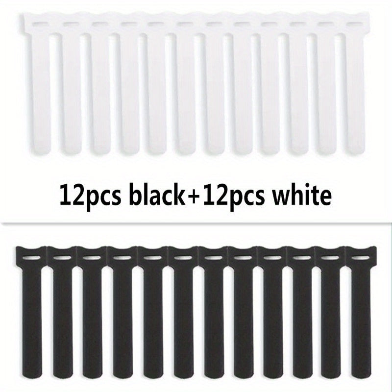24pcs Reusable Zipper Strap Wire Organization Tape