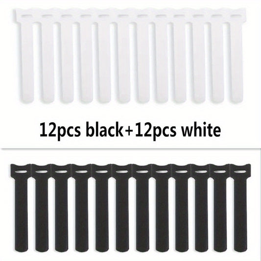 24pcs Reusable Zipper Strap Wire Organization Tape