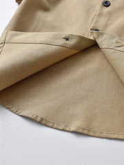 Boys Plain Collar Shirt Short Sleeve Tops For Kids