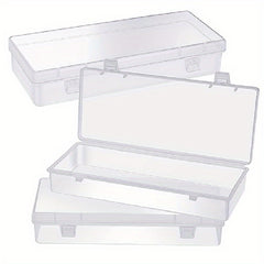6pcs Plastic Storage Box Hinged Cover Transparent Container Beading Crafts