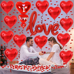 Large Red Heart Balloon Romantic Rose Petal 1000pcs