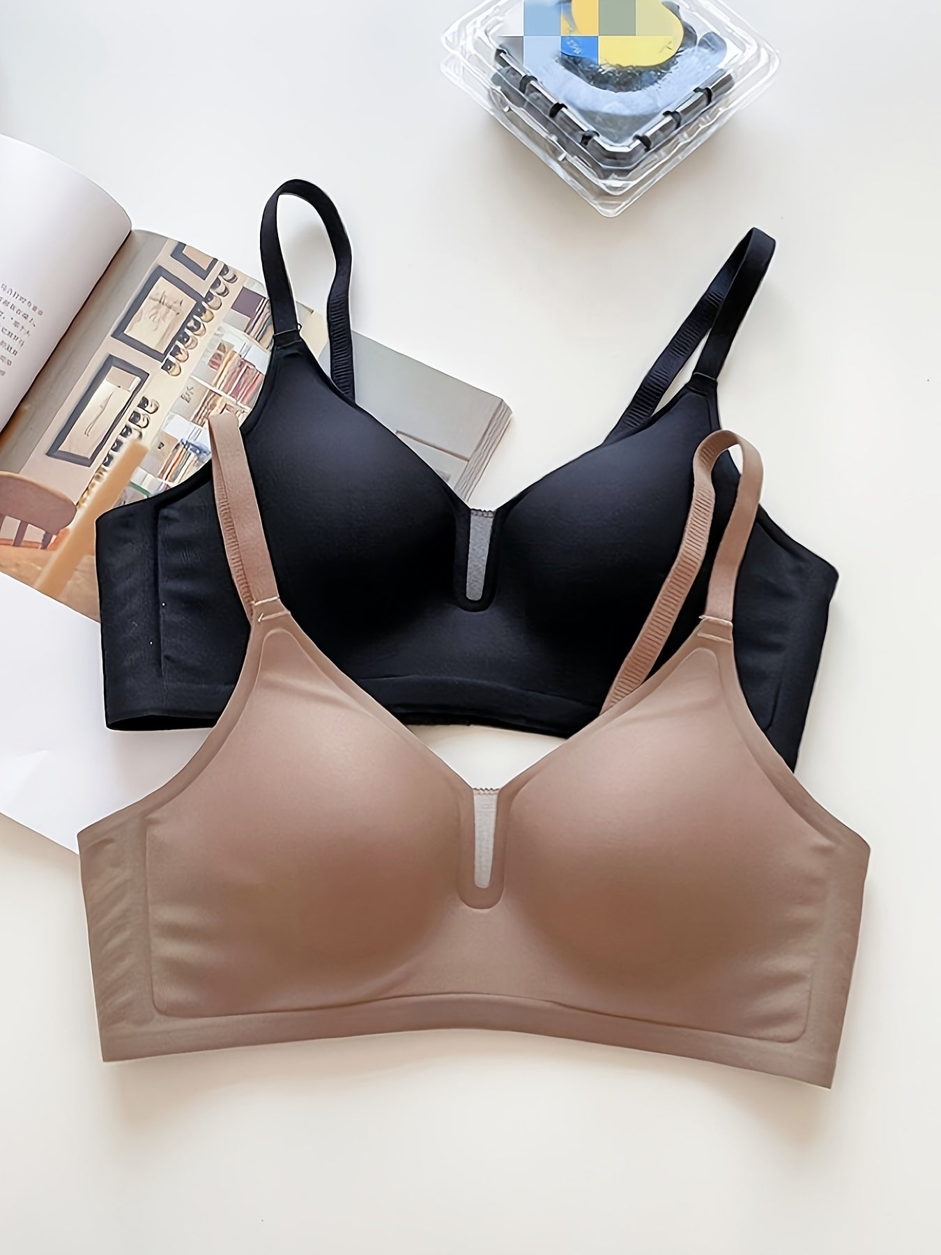2pcs Mesh Wireless Push Up Bra Breathable Lingerie