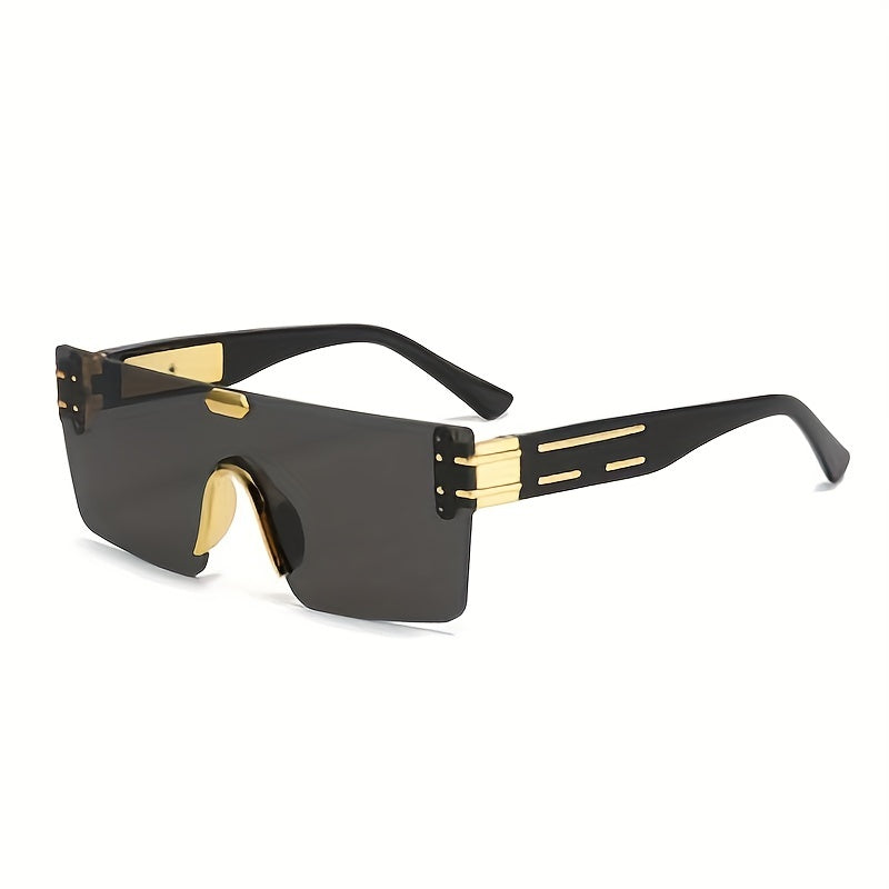 Men's Rimless One Lens Sunglasses Polarize UV Protection