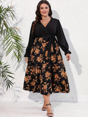 Floral Maxi Dress with Flounce Sleeves