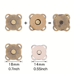 10pcs Magnetic Snap Fasteners Clasps for Handbag Purse Wallet Craft Bags DIY