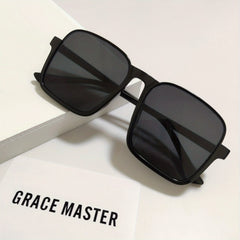 Square Half Frame Sunglasses - Retro Look for Men and Women