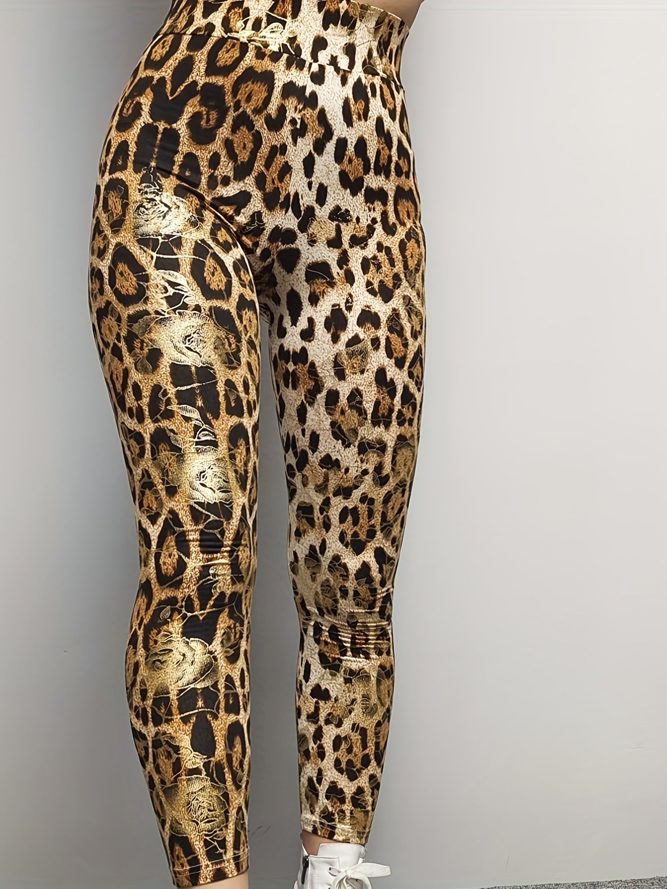 Leopard Print High Waist Leggings Women's Clothing
