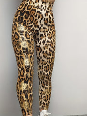 Leopard Print High Waist Leggings Women's Clothing