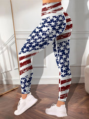 American Flag High Waist Yoga Pants Stretch Leggings Activewear