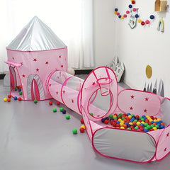 3pcs Indoor Rocket Castle Play Tent Toy House Bed Baby Birthday Gift