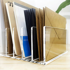 Acrylic Desktop File Organizer 5 Grid Office Home School Desk Organization