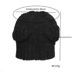 Ladies Short Fleece Hat Solid Outdoor Winter Warm Knitted Hat