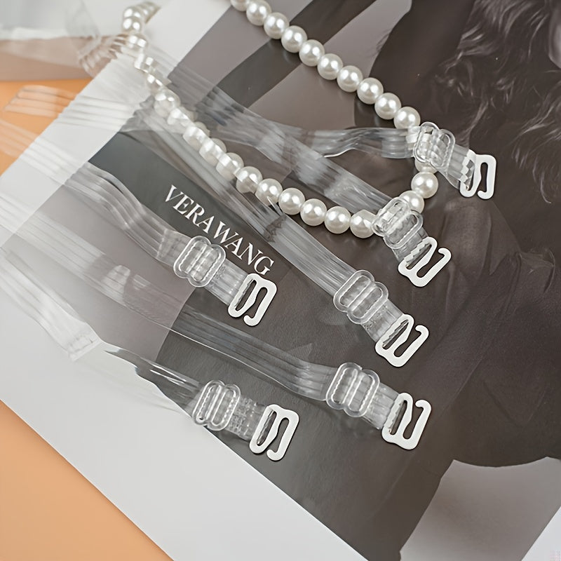 Women's Bra Straps Bundle: Invisible Transparent and Heart & Wavy Shoulder Strap