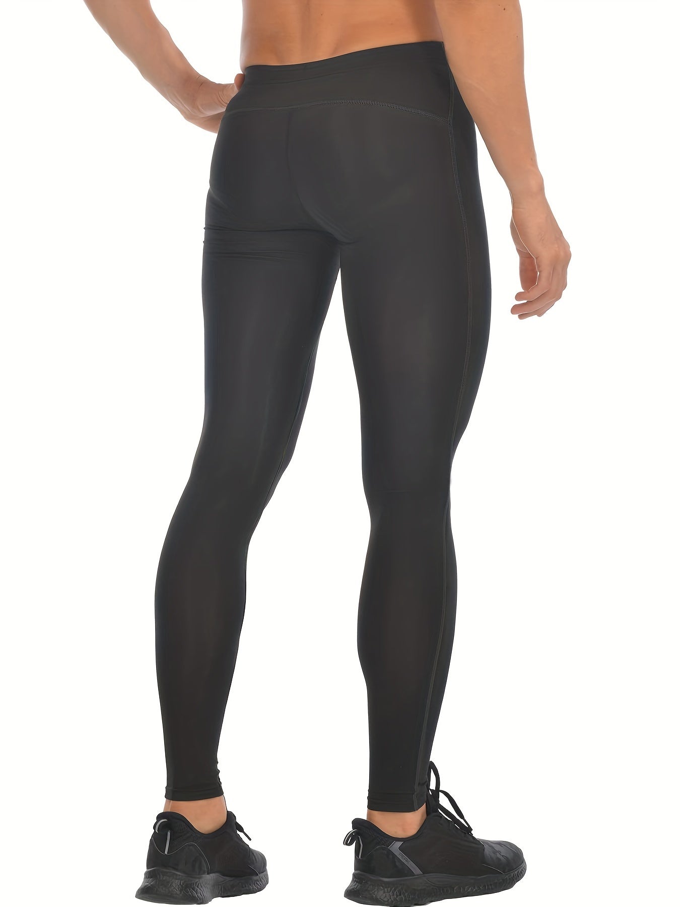 Men's Striped Leggings High Stretch Sports Compression Pants