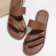 Women's Lightweight Flat Slide Sandals Open Toe Slip On Shoes