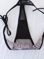 6pcs Lace Mesh Thongs Sheer Lace Up Panties Women's Lingerie