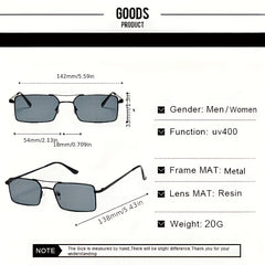 Men's Square Frame Sunglasses For Street Photography