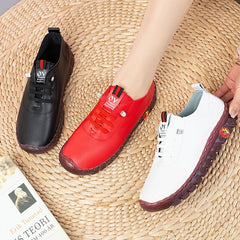 Women's Anti-slip Lace Up Flat Sneakers Comfy Round Toe Shoes