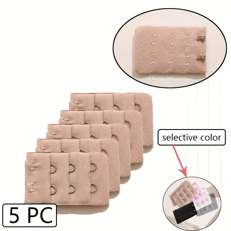 5pcs 2 Hooks Bra Extenders Adjustable Elastic Bra Band Women's Lingerie