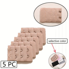 5pcs 2 Hooks Bra Extenders Adjustable Elastic Bra Band Women's Lingerie