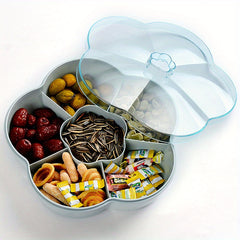 Flower-Shaped Snack Tray with Lid Divided Container