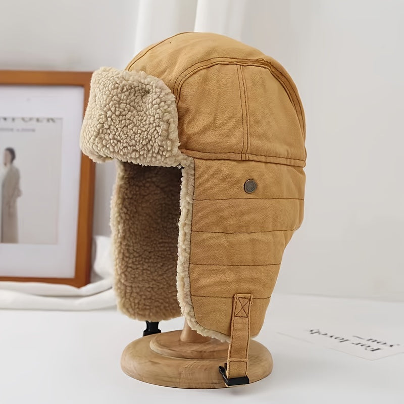 Winter Cycling Skiing Hat Warm Trapper Hat With Earflaps