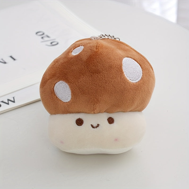 Mushroom Plush Toy Keychain Doll Couple Bag Pendant Plush Doll