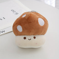 Mushroom Plush Toy Keychain Doll Couple Bag Pendant Plush Doll
