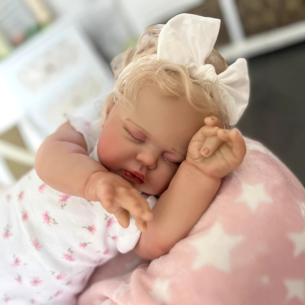 24 Inch Vinyl Closed Eye Pickle Reborn Doll Soft Body Lifelike Companion Toy
