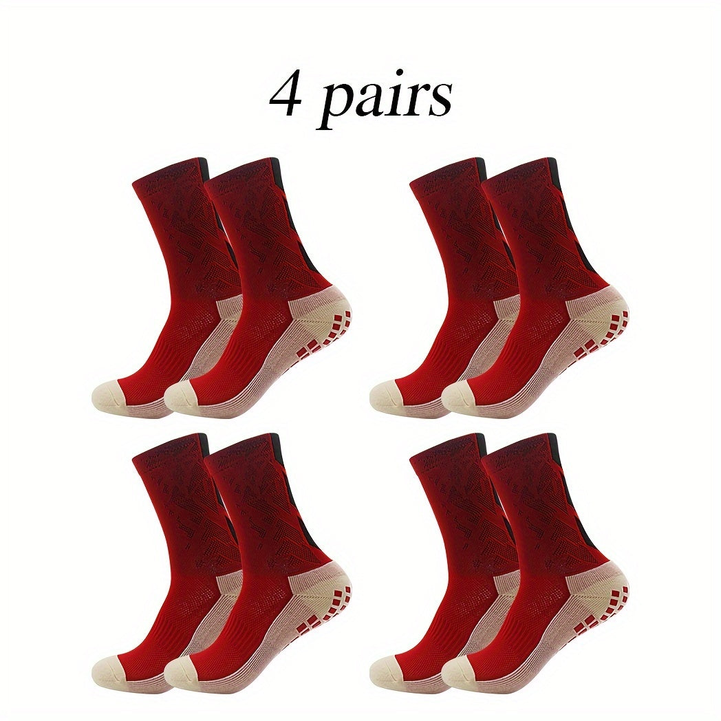 4 Pairs Camo Football Socks Non-Slip Soccer Socks