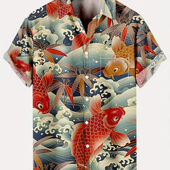Men's Casual Short Sleeve Shirt for Summer Vacation Resort