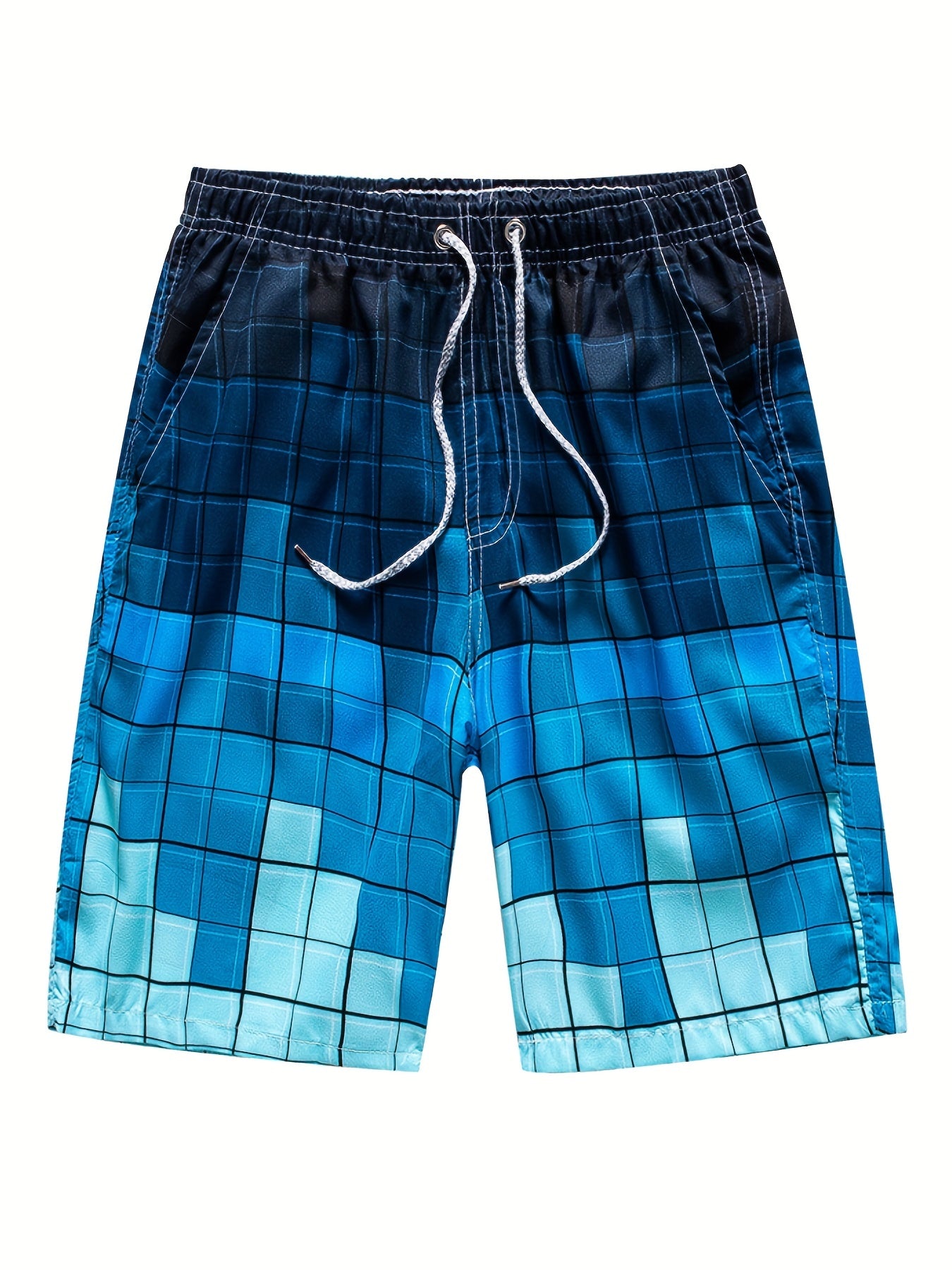 Palm Trees Ombre Print Casual Summer Pool Beach Shorts Men's Lounge Shorts