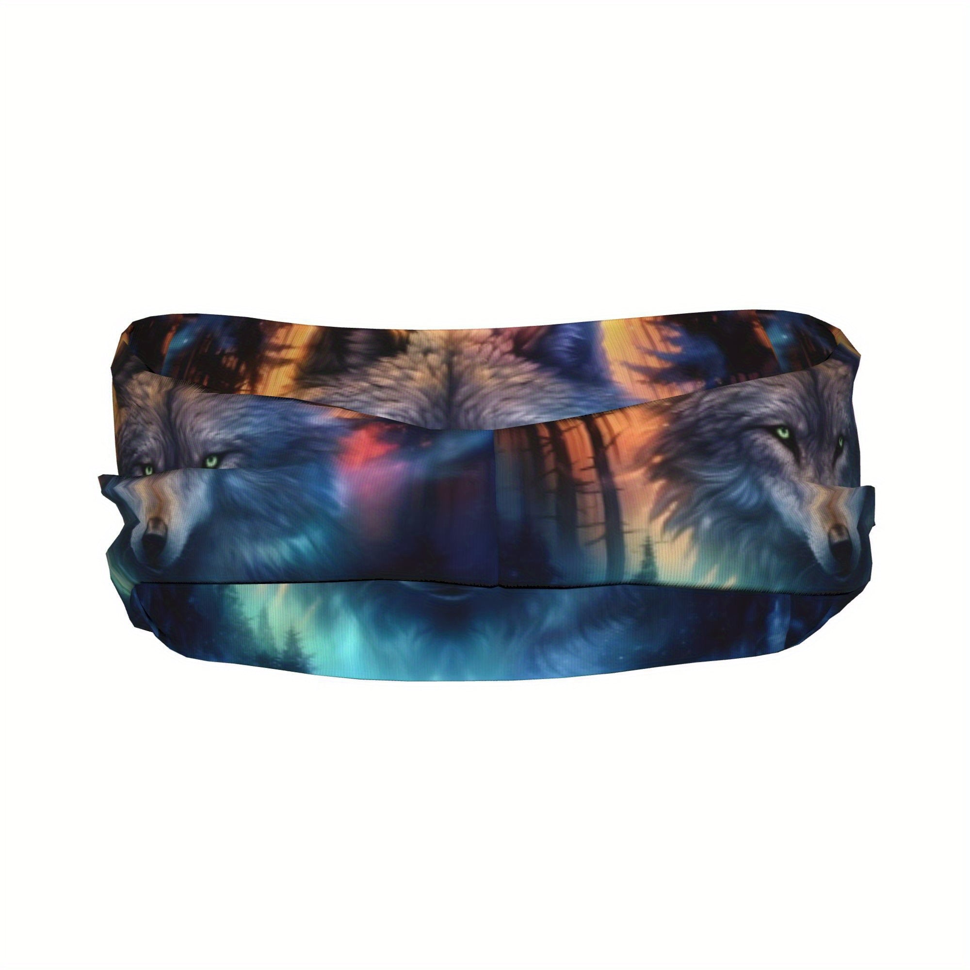 Wolf Print Sports Headband Sweat Wicking Stretchy Breathable