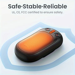 2pcs Rechargeable Hand Warmers 4000mAh Fast Heating for Outdoor Camping Ski