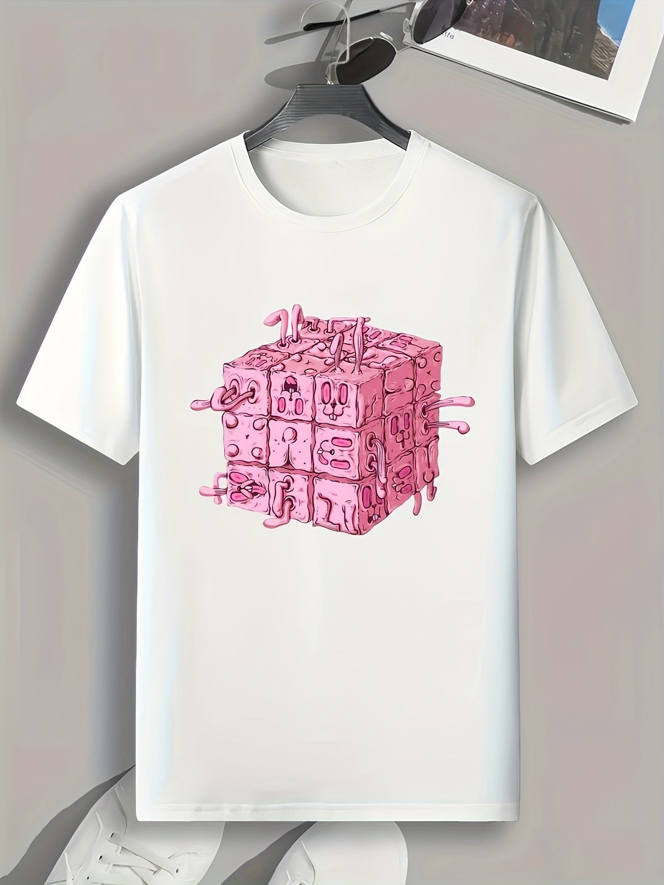 Cube Print Men's Graphic T shirt Casual Comfy Tees For Summer