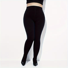 Casual Pantyhose Women's Plus Solid Stirrup High Waist