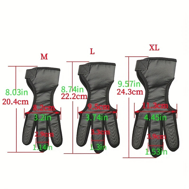 Archery 3 Finger Leather Glove Finger Tab for Beginners