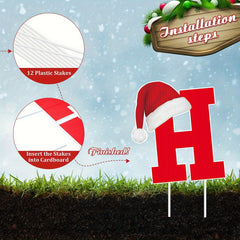 6PC Christmas HOHOHO Yard Sign Xmas Decor