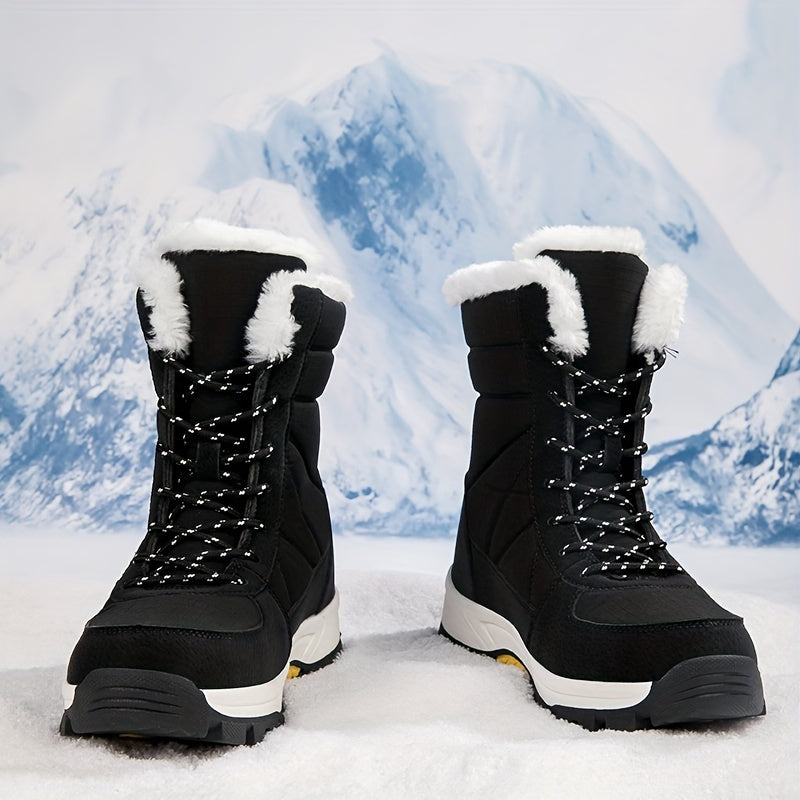 Thermal High Top Snow Boots Fleece Lined Waterproof Non Slip Wear Resistance