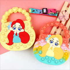 Princess Coin Purse Silicone Crossbody Bag Kids Anti Anxiety Toy