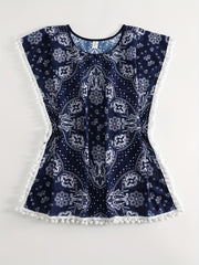 Sexy Cover Up Women's Plus Scarf Print Beachwear