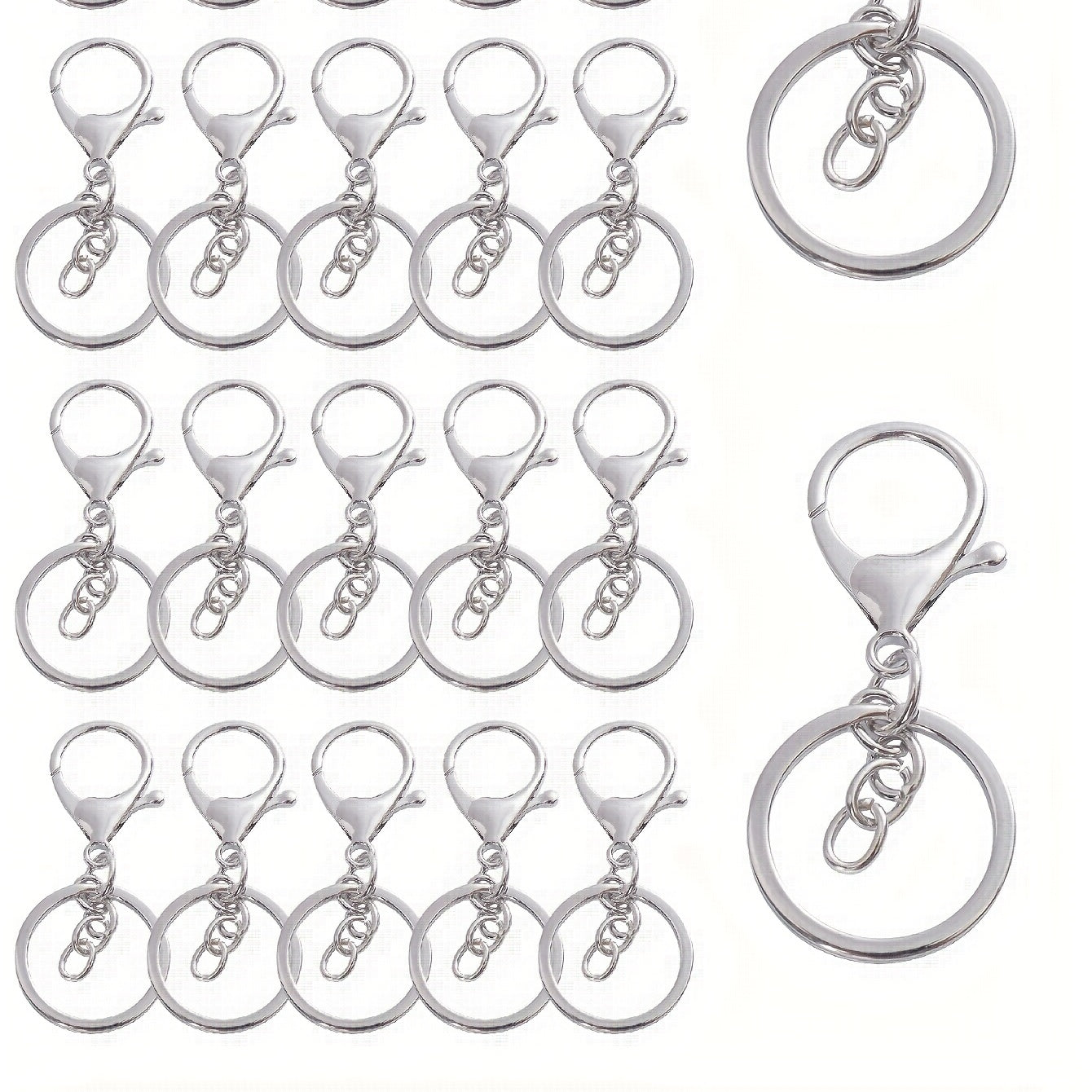 Keychain Accessories Set Split Rings Lobster Clasp DIY Accessories