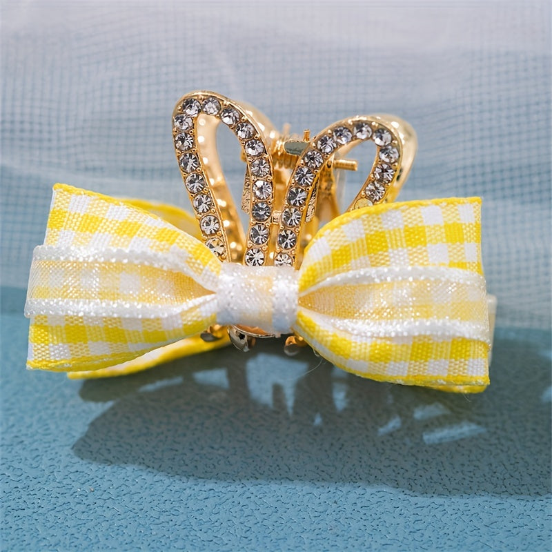 Child's Double Sided Butterfly Bow Rabbit Ear Crown Hair Clip