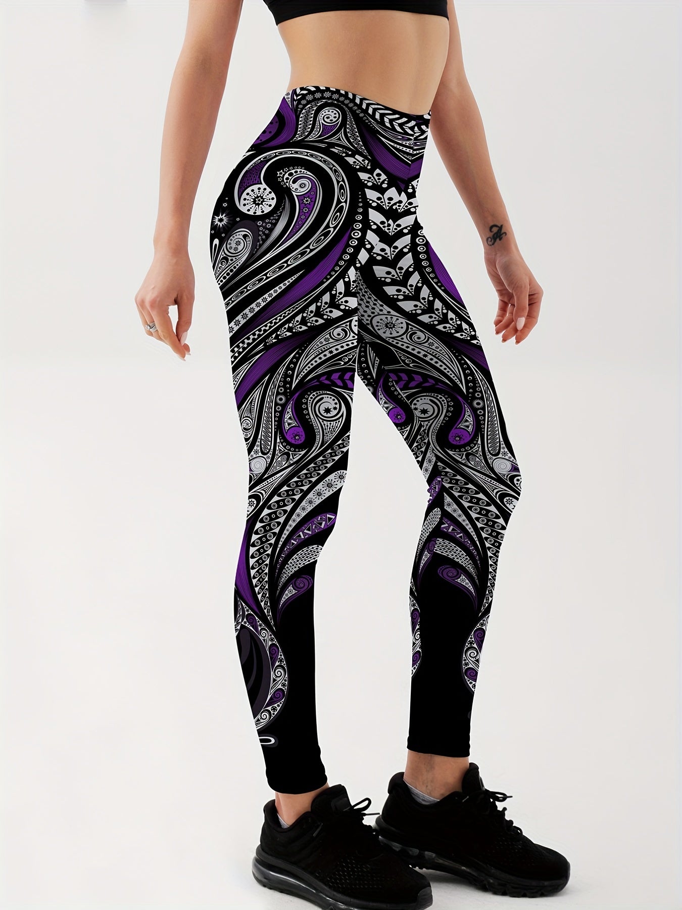 Paisley Graphic Sports Leggings for Women