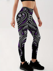 Paisley Graphic Sports Leggings for Women