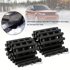 2pcs Car Emergency Traction Mats Portable Car Tire Grip Recovery Track Traction