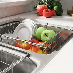 Kitchen Sink Drain Basket Telescopic Tableware Drain Rack