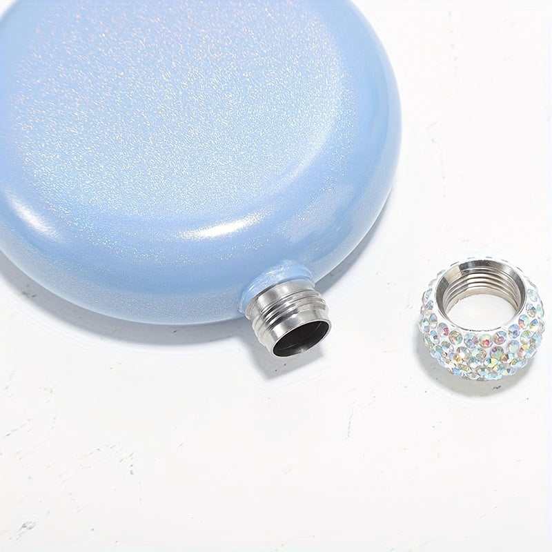 5oz Stainless Steel Wine Bottle Flask Crystal Lid Gift