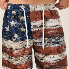 US National Flag Quick Dry Hawaiian Board Shorts Men's Swim Trunks