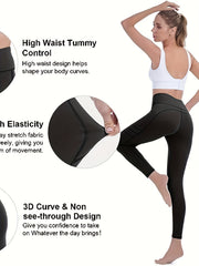 High Waist Yoga Leggings with Phone Pockets, Fitness Tight Pants